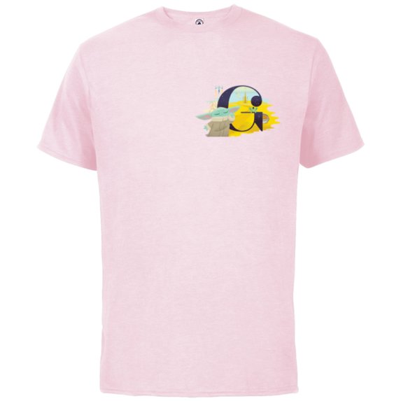Star Wars Disney Alphabet Monogram Letter G for Grogu - Short Sleeve Cotton T-Shirt for Adults - Customized-Soft Pink