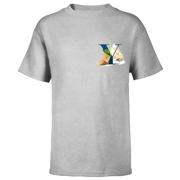 Star Wars Disney Alphabet Monogram Letter Y for Yoda - Short Sleeve T-Shirt for Kids - Customized-Athletic Heather
