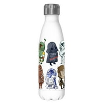 Star Wars Doodle Character Grid  Stainless Steel Water Bottle White 17 oz.
