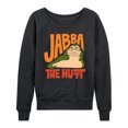thumbnail image 1 of Star Wars - Doodle Jabba Hutt Women's Lightweight French Terry Wide Neck Long Sleeve Graphic Shirt, 1 of 4