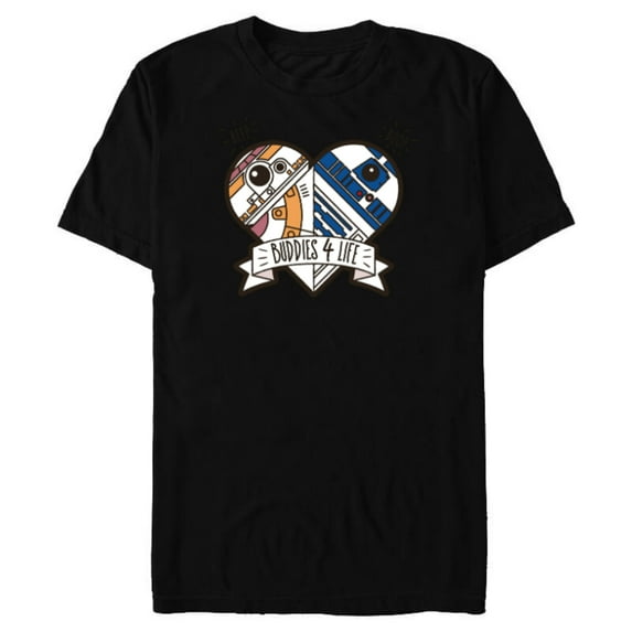 Star Wars Droid BB-8 and R2-D2 Buddies 4 Life - Short Sleeve Blended T-Shirt for Adults - Customized-Black