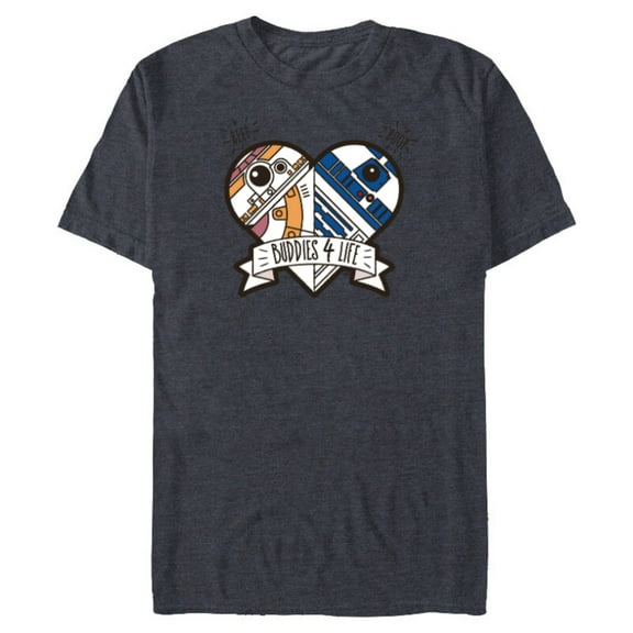 Star Wars Droid BB-8 and R2-D2 Buddies 4 Life - Short Sleeve Blended T-Shirt for Adults - Customized-Navy Heather