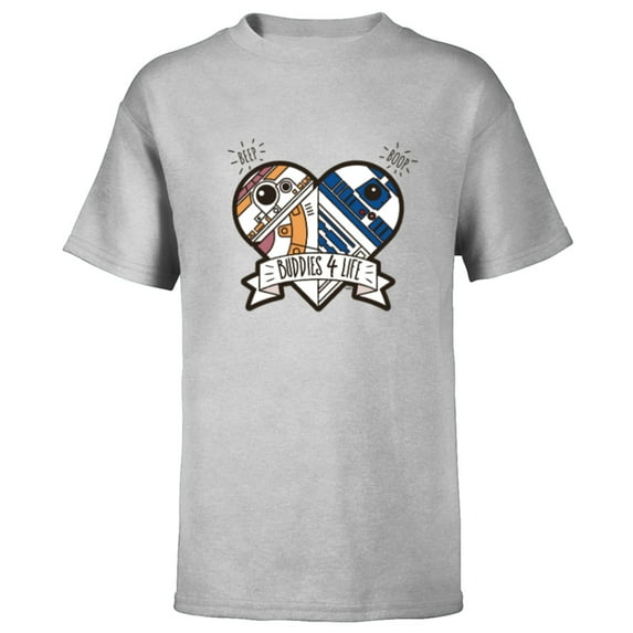 Star Wars Droid BB-8 and R2-D2 Buddies 4 Life - Short Sleeve T-Shirt for Kids - Customized-Athletic Heather