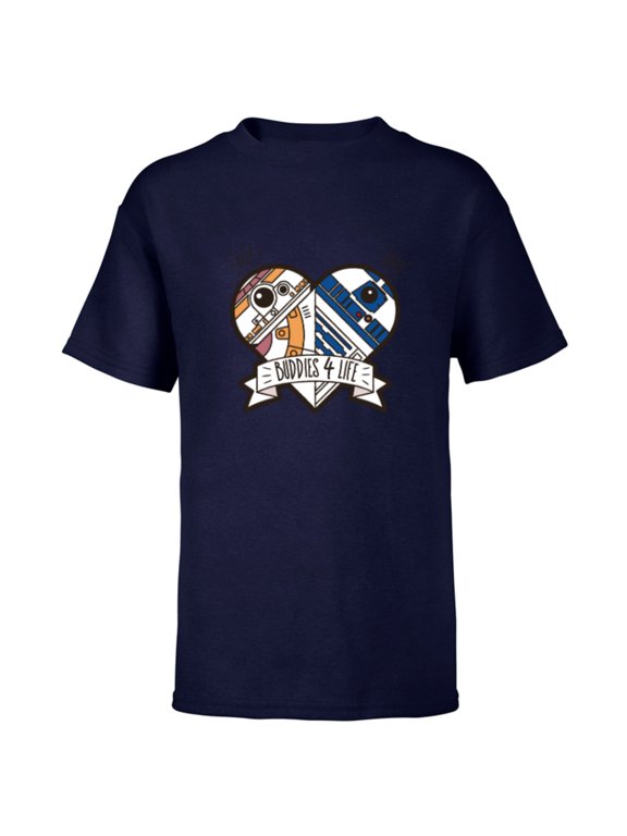 Droid BB-8 and R2-D2 Buddies 4 Life - Short Sleeve T-Shirt for Kids - Customized-Navy