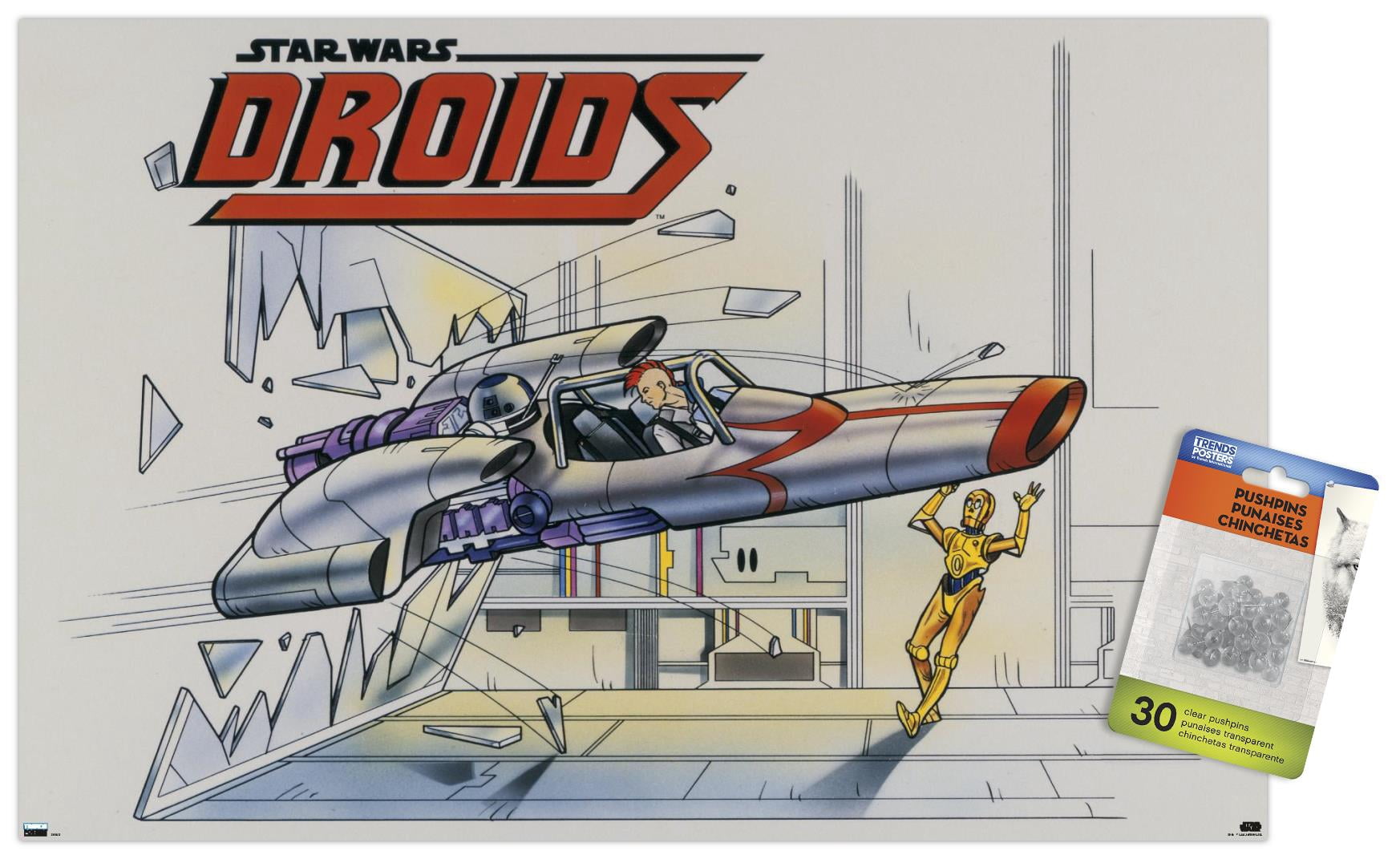 Star Wars: Droids - Crash Wall Poster with Pushpins, 14.725" x 22.375"