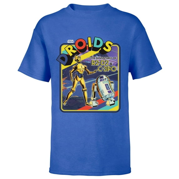 Star Wars Droids: The Adventures of R2-D2 & C-3PO Throwback - Short Sleeve T-Shirt for Kids - Customized-Royal