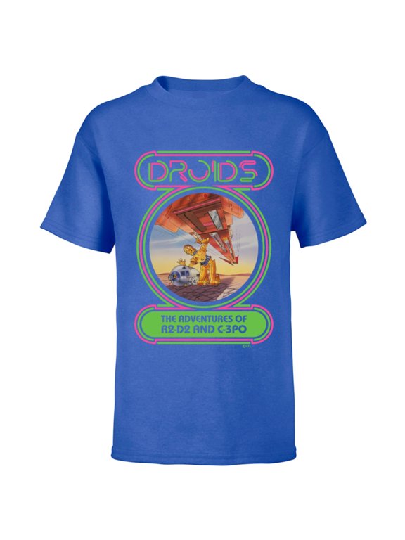 Droids: The Adventures of R2-D2 and C-3PO Neon - Short Sleeve T-Shirt for Kids - Customized-Royal