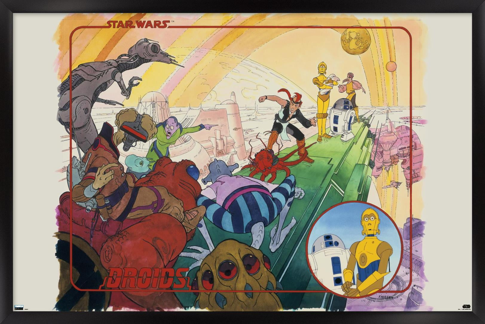 Star Wars: Droids - Watercolor Wall Poster, 14.725" x 22.375", Framed