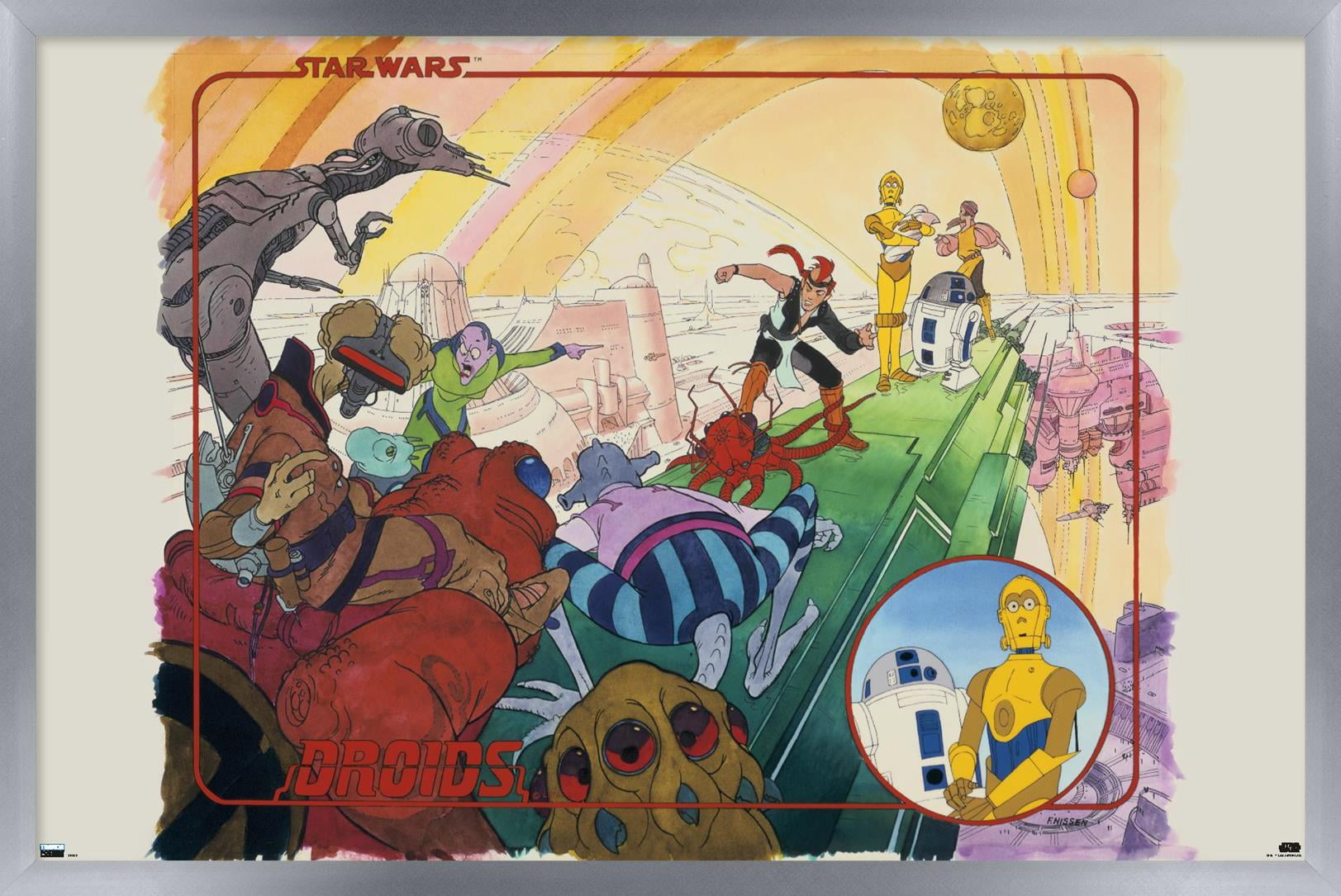 Star Wars: Droids - Watercolor Wall Poster, 22.375" x 34", Framed