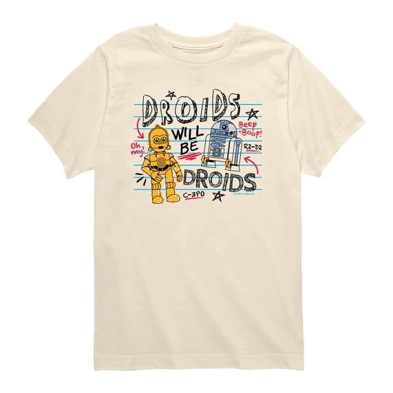 Star Wars - Droids Will Be Droids Sketch - Toddler Boys Short Sleeve Graphic T-Shirt