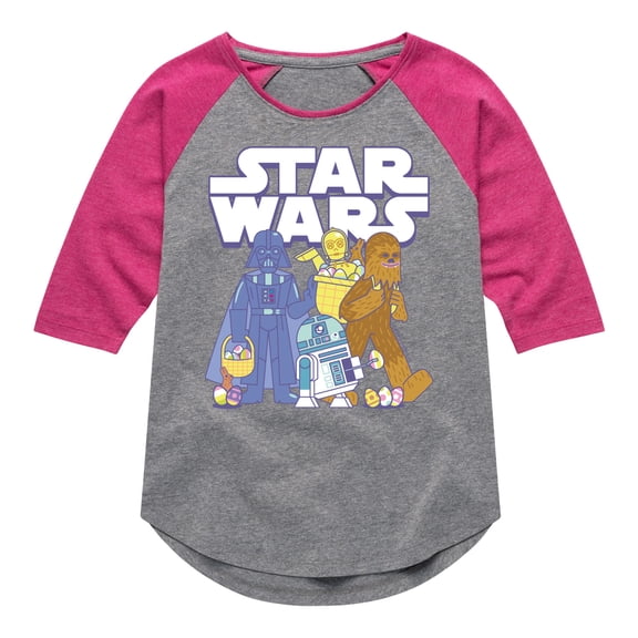 Star Wars - Easter Logo - Toddler And Youth Girls Shirt Tail Raglan