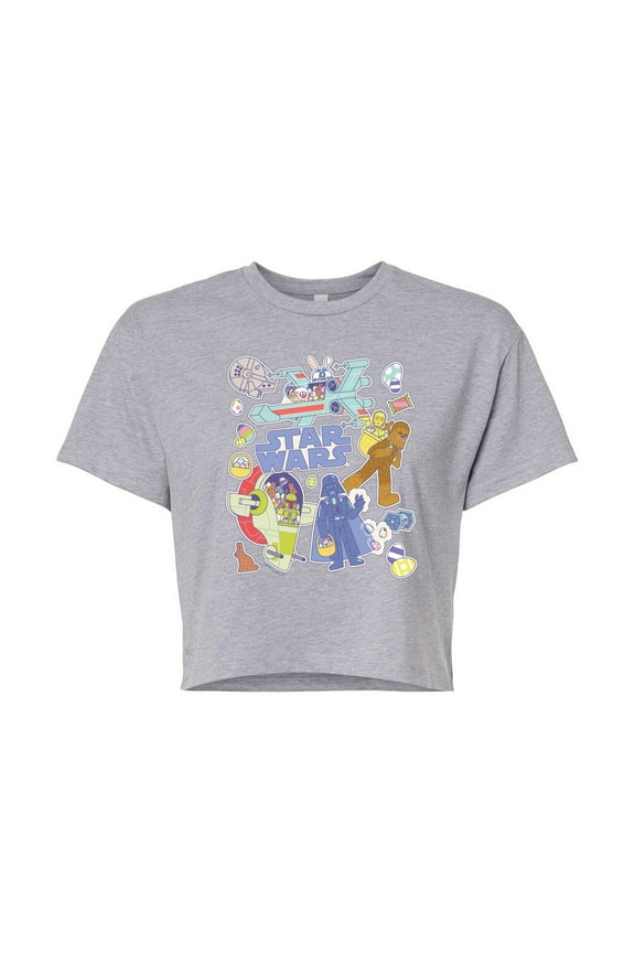 - Easter Sticker - Juniors Cropped Graphic T-Shirt