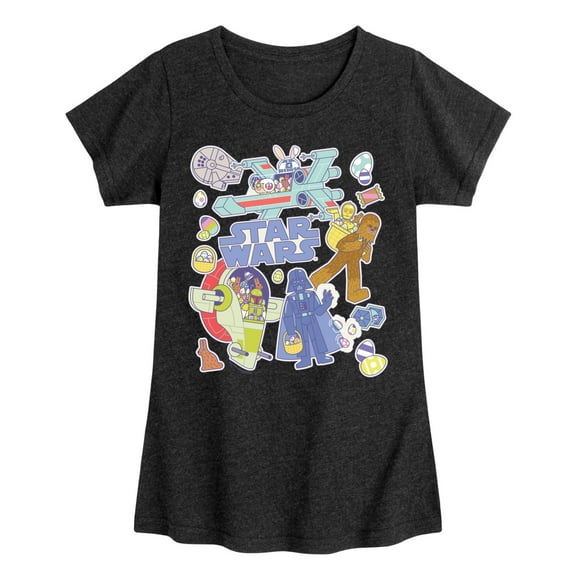 Star Wars - Easter Sticker - Toddler And Youth Girls Fitted Short Sleeve Graphic T-Shirt
