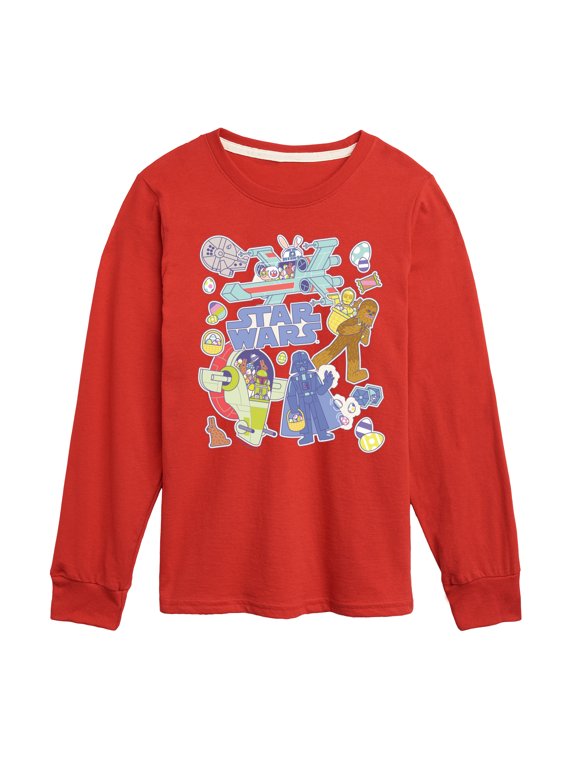 - Easter Sticker Boys' Long Sleeve Graphic T-Shirt