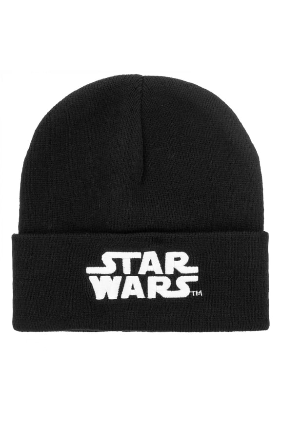 Embroidery Speckled Acrylic Knit Cuffed Beanie