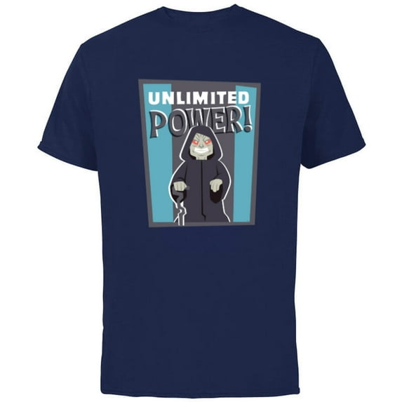 Star Wars Emperor Palpatine Darth Sidious Unlimited Power - Short Sleeve Cotton T-Shirt for Adults - Customized-Navy