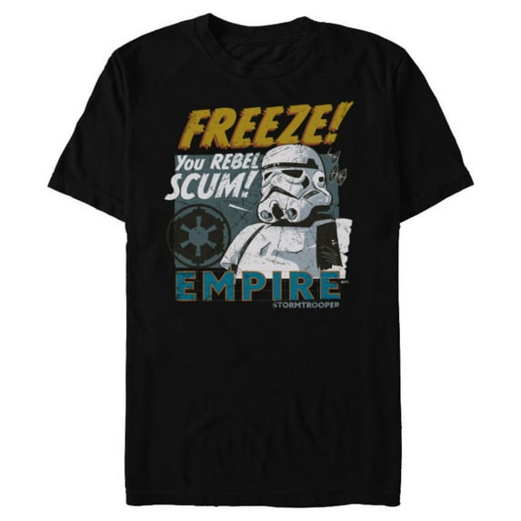 Star Wars Empire Stormtrooper Freeze You Rebel Scum! - Short Sleeve Blended T-Shirt for Adults - Customized-Black
