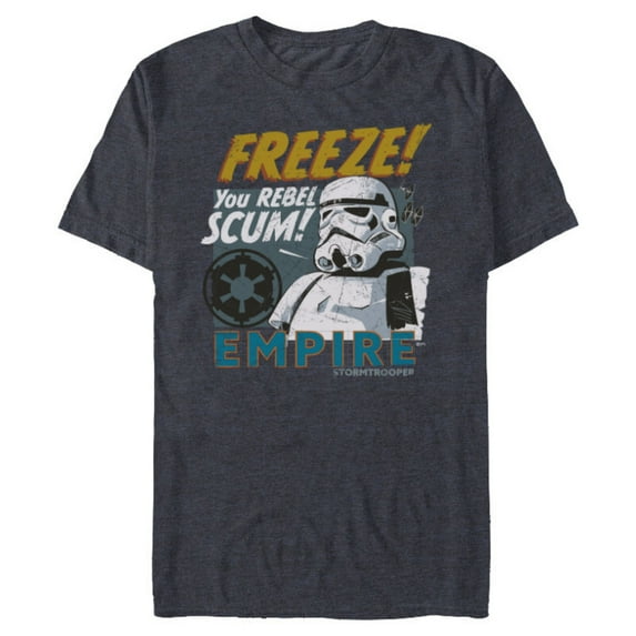 Star Wars Empire Stormtrooper Freeze You Rebel Scum! - Short Sleeve Blended T-Shirt for Adults - Customized-Navy Heather