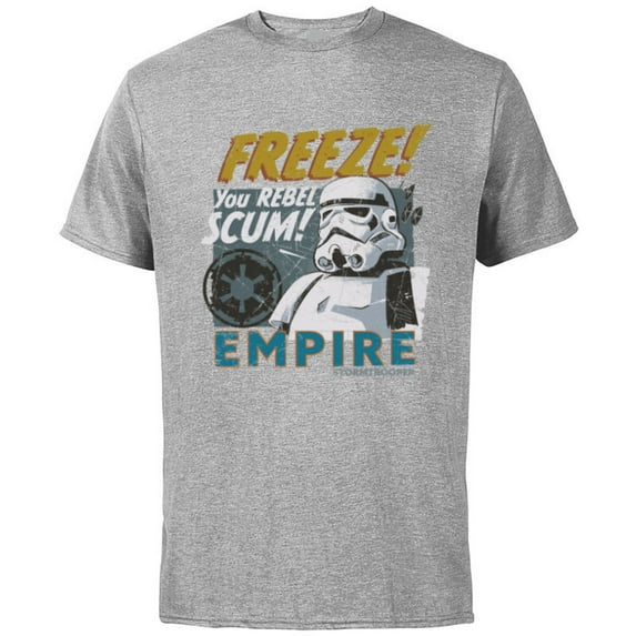 Star Wars Empire Stormtrooper Freeze You Rebel Scum! - Short Sleeve Cotton T-Shirt for Adults - Customized-Athletic Heather