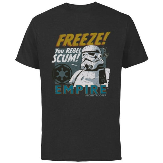 Star Wars Empire Stormtrooper Freeze You Rebel Scum! - Short Sleeve Cotton T-Shirt for Adults - Customized-Black