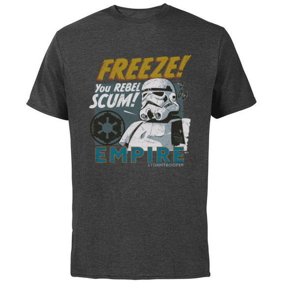 Star Wars Empire Stormtrooper Freeze You Rebel Scum! - Short Sleeve Cotton T-Shirt for Adults - Customized-Charcoal