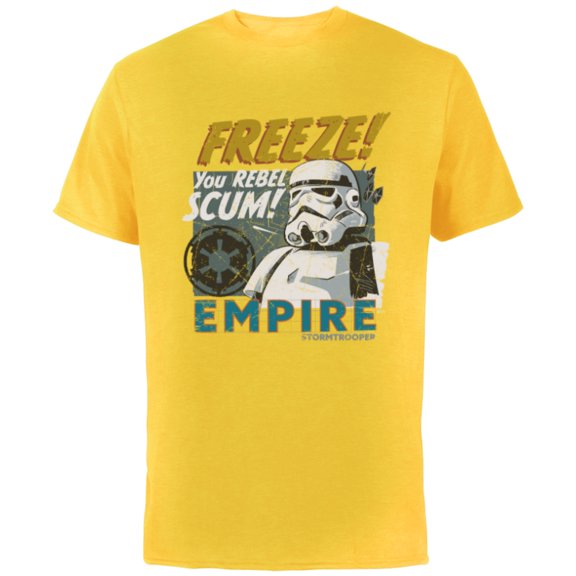 Star Wars Empire Stormtrooper Freeze You Rebel Scum! - Short Sleeve Cotton T-Shirt for Adults - Customized-Yellow