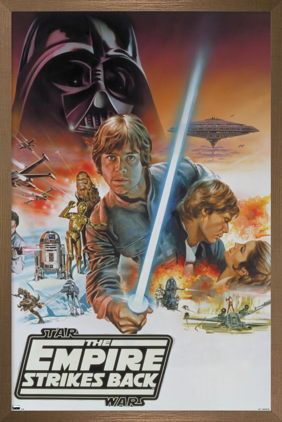 Star Wars: Empire Strikes Back - Cover Illustration Wall Poster, 14.725" x 22.375", Framed