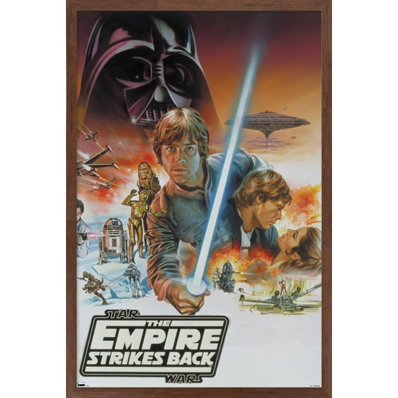 Star Wars: Empire Strikes Back - Cover Illustration Wall Poster, 22.375" x 34", Framed