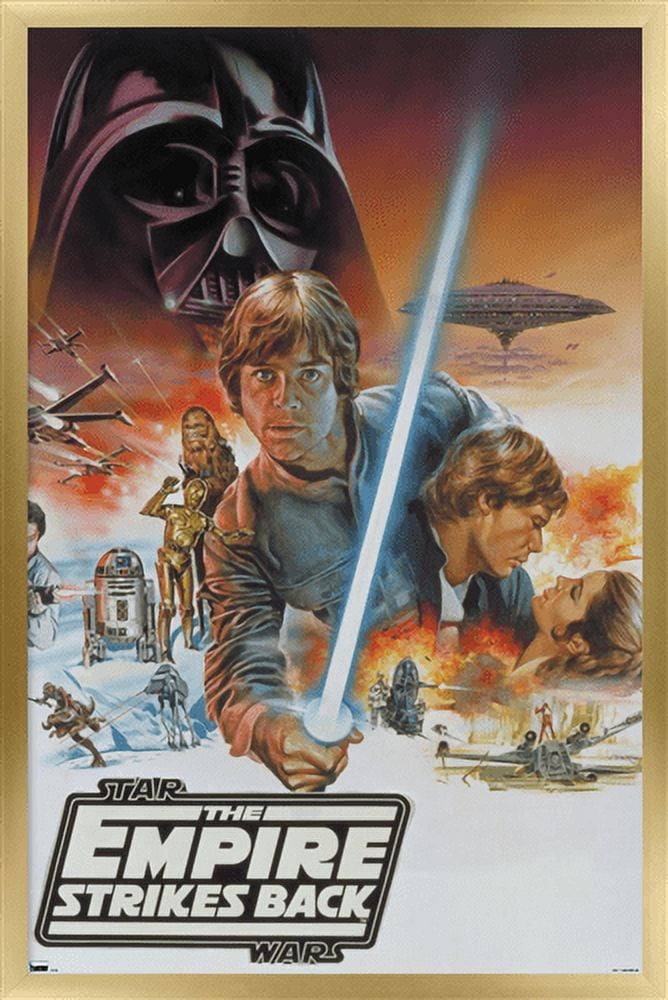 Star Wars: Empire Strikes Back - Cover Illustration Wall Poster, 22.375" x 34", Framed