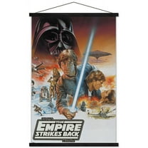 Star Wars: Empire Strikes Back - Cover Illustration Wall Poster with Wooden Magnetic Frame, 22.375" x 34"