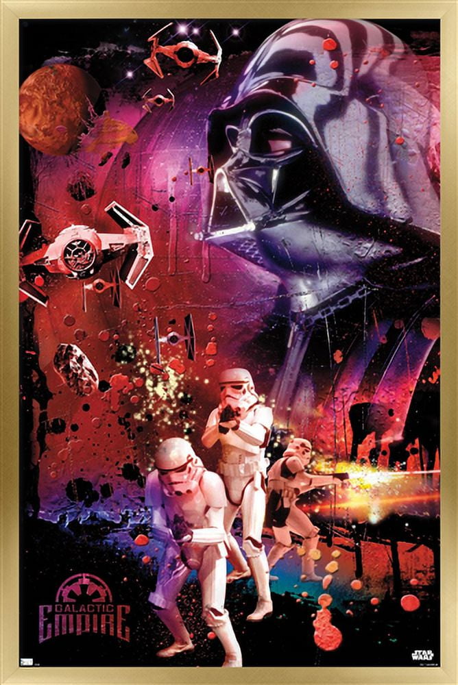 Star Wars: Empire Strikes Back - Empire Wall Poster, 14.725" x 22.375", Framed