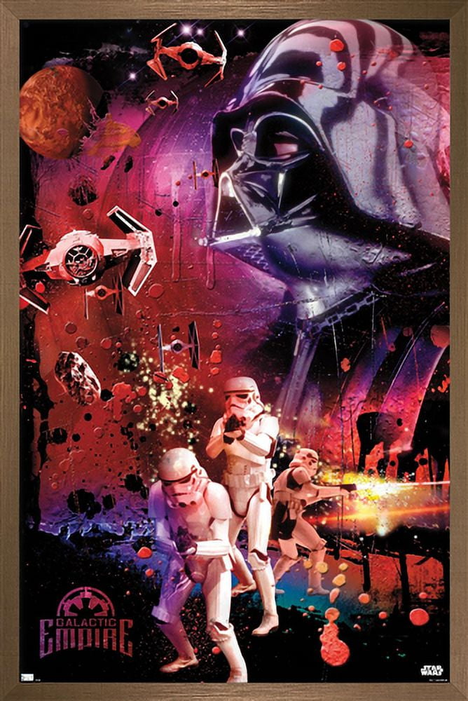 Star Wars: Empire Strikes Back - Empire Wall Poster, 22.375" x 34", Framed