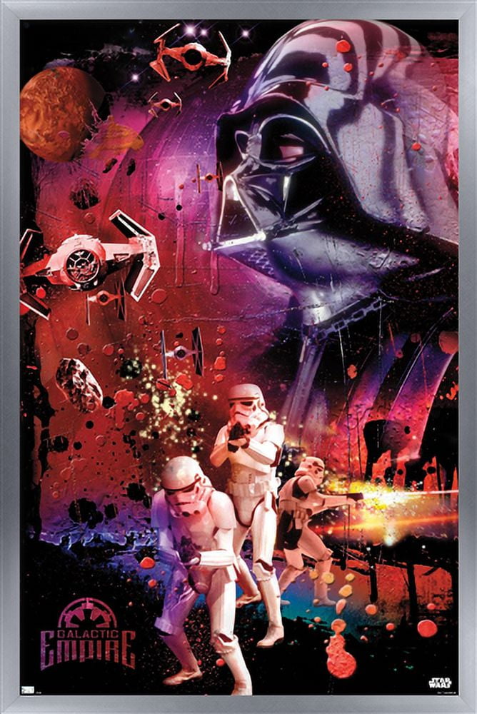 Star Wars: Empire Strikes Back - Empire Wall Poster, 22.375" x 34", Framed
