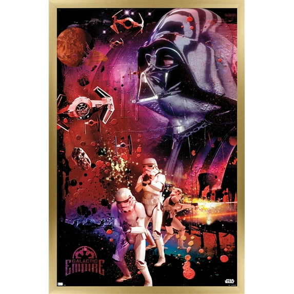 Star Wars: Empire Strikes Back - Empire Wall Poster, 22.375" x 34", Framed