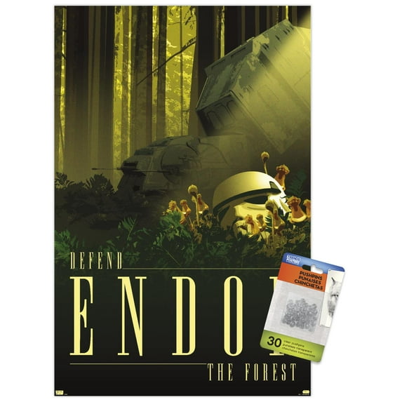 Star Wars: Endor - See the Forest by Russell Walks Wall Poster with Push Pins, 14.725" x 22.375"