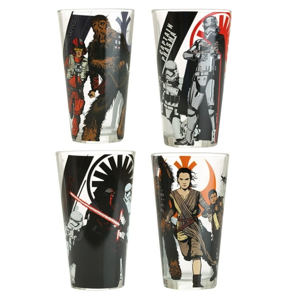 star wars: episode vii the force awakens 4-pc. hero & villain glass set