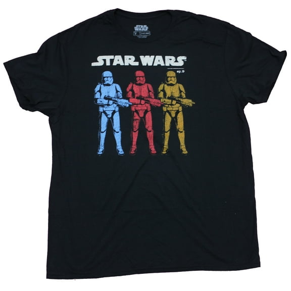 Star Wars Episode 9 Mens T-Shirt  - Primary Colored Trooper Images (Medium)