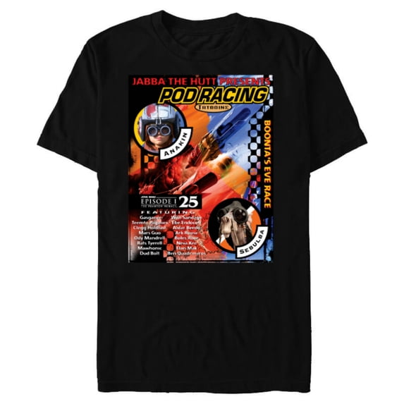 Star Wars Episode I 25th Anniversary Anakin Podracing Poster- Short Sleeve Blended T-Shirt for Adults - Customized-Black