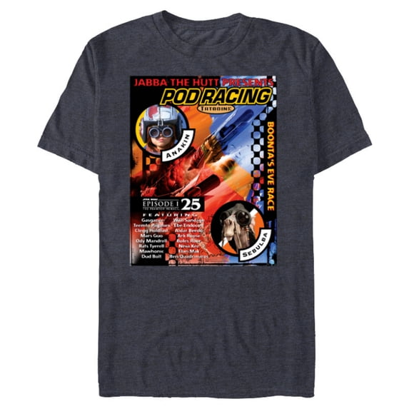 Star Wars Episode I 25th Anniversary Anakin Podracing Poster- Short Sleeve Blended T-Shirt for Adults - Customized-Navy Heather
