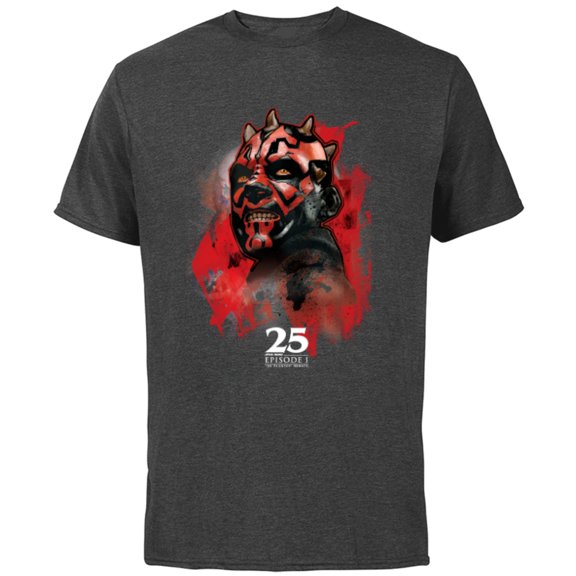 Star Wars Episode I 25th Anniversary Darth Maul Sith Rage- Short Sleeve Cotton T-Shirt for Adults - Customized-Charcoal