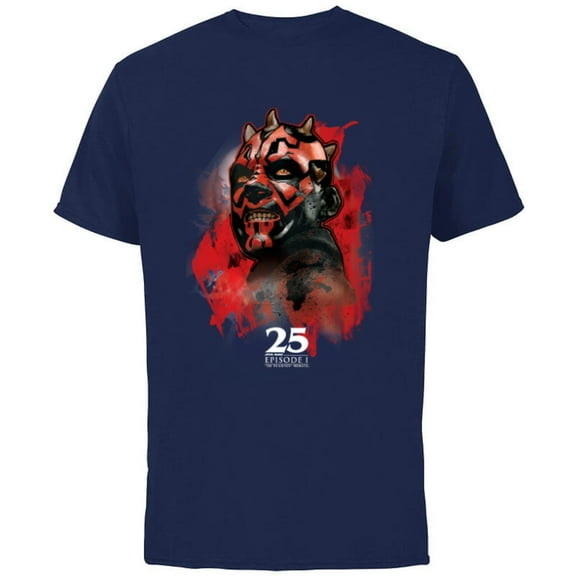 Star Wars Episode I 25th Anniversary Darth Maul Sith Rage- Short Sleeve Cotton T-Shirt for Adults - Customized-Navy
