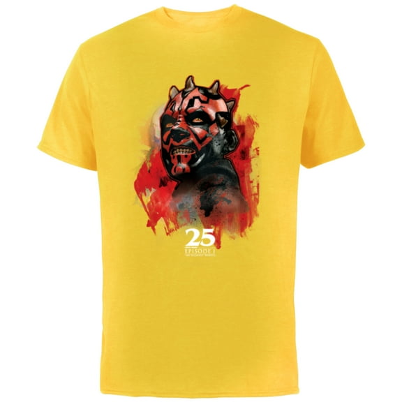 Star Wars Episode I 25th Anniversary Darth Maul Sith Rage- Short Sleeve Cotton T-Shirt for Adults - Customized-Yellow