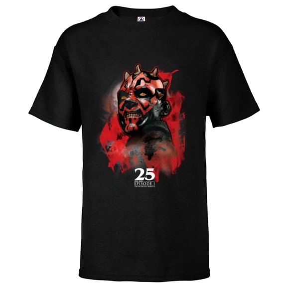 Star Wars Episode I 25th Anniversary Darth Maul Sith Rage- Short Sleeve T-Shirt for Kids - Customized-Black