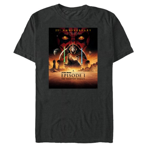 Star Wars Episode I 25th Anniversary Official Movie Poster- Short Sleeve Blended T-Shirt for Adults - Customized-Dark Heather