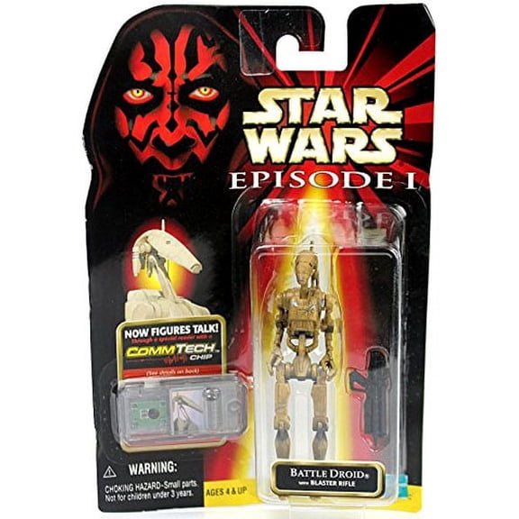 Star Wars Episode I Battle Droid CommTech (1998) Action Figure w/ Blaster Rifle