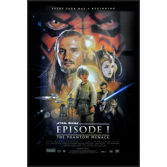 Star Wars: Episode I - The Phantom Menace - Framed Movie Poster (Regular Style) (Size: 27" X 40") (Matte Black Plastic Frame)