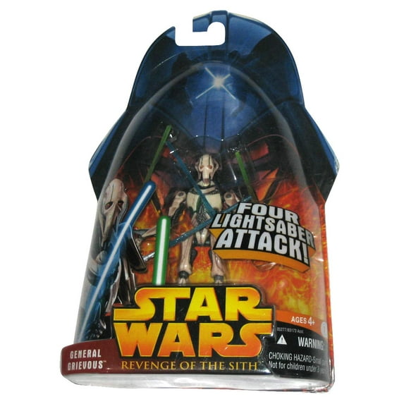Star Wars Episode III General Grievous Four Lightsaber Attack Action Figure 2005