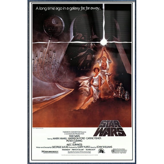 Star Wars: Episode IV - A New Hope - Framed Movie Poster (Regular Style A) (Size: 27" X 40") (Orbit Blue Aluminum Frame)