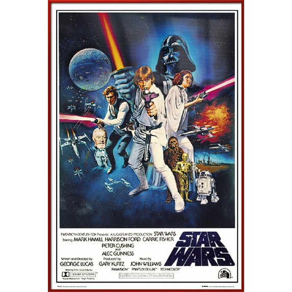 Star Wars: Episode IV - A New Hope - Framed Movie Poster (Regular Style C) (Red Plastic Frame)