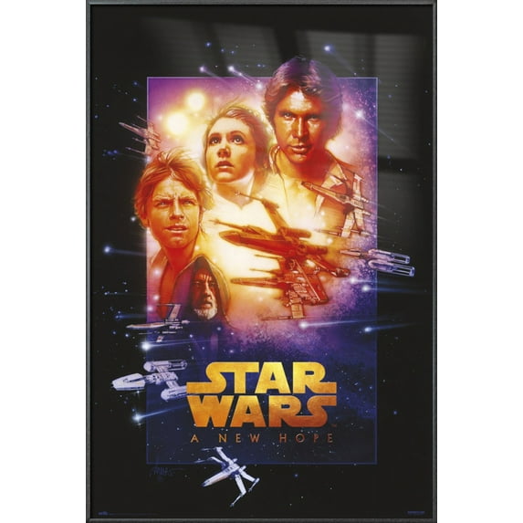 Star Wars: Episode IV - A New Hope - Framed Movie Poster (Special Edition - Regular Style) (Size: 24" X 36") (Metallic Anthracite Plastic Frame)